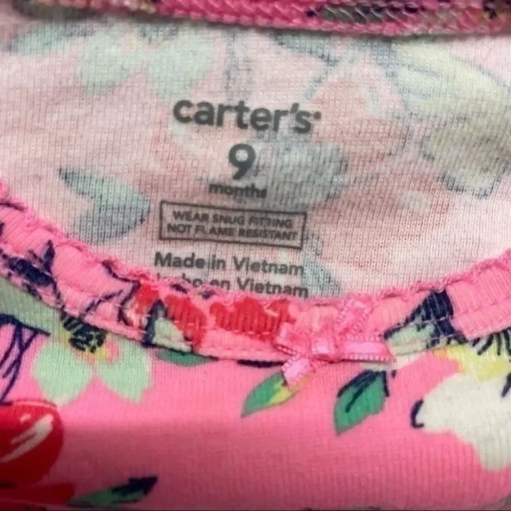 Carter’s 2 Piece Pajama Set Short Sleeve Top and Shorts Size 6 Months tropical